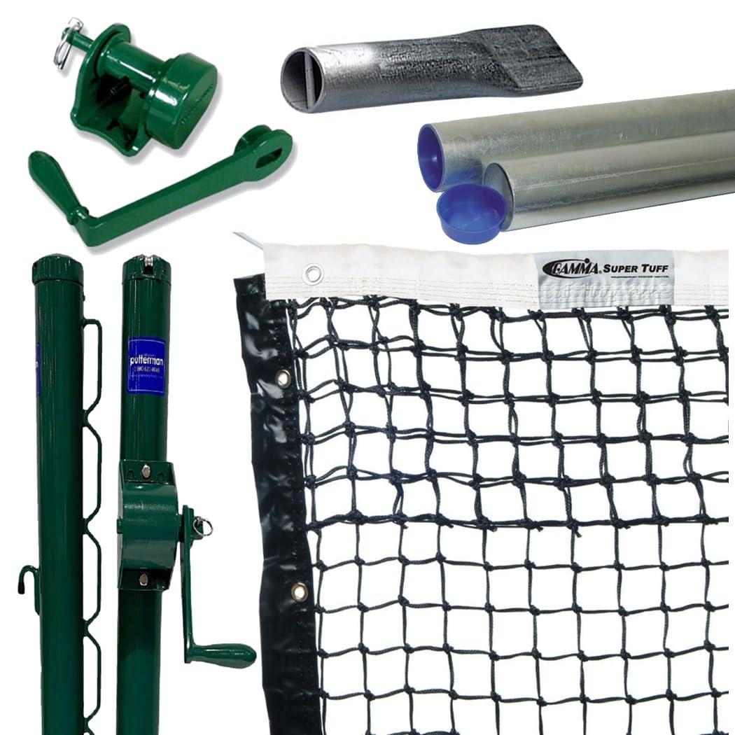 Gamma 3.5mm Super Tuff Tennis Net – Tapered, Polyester Headband - Optional Seasonal Court Maintenance Kit