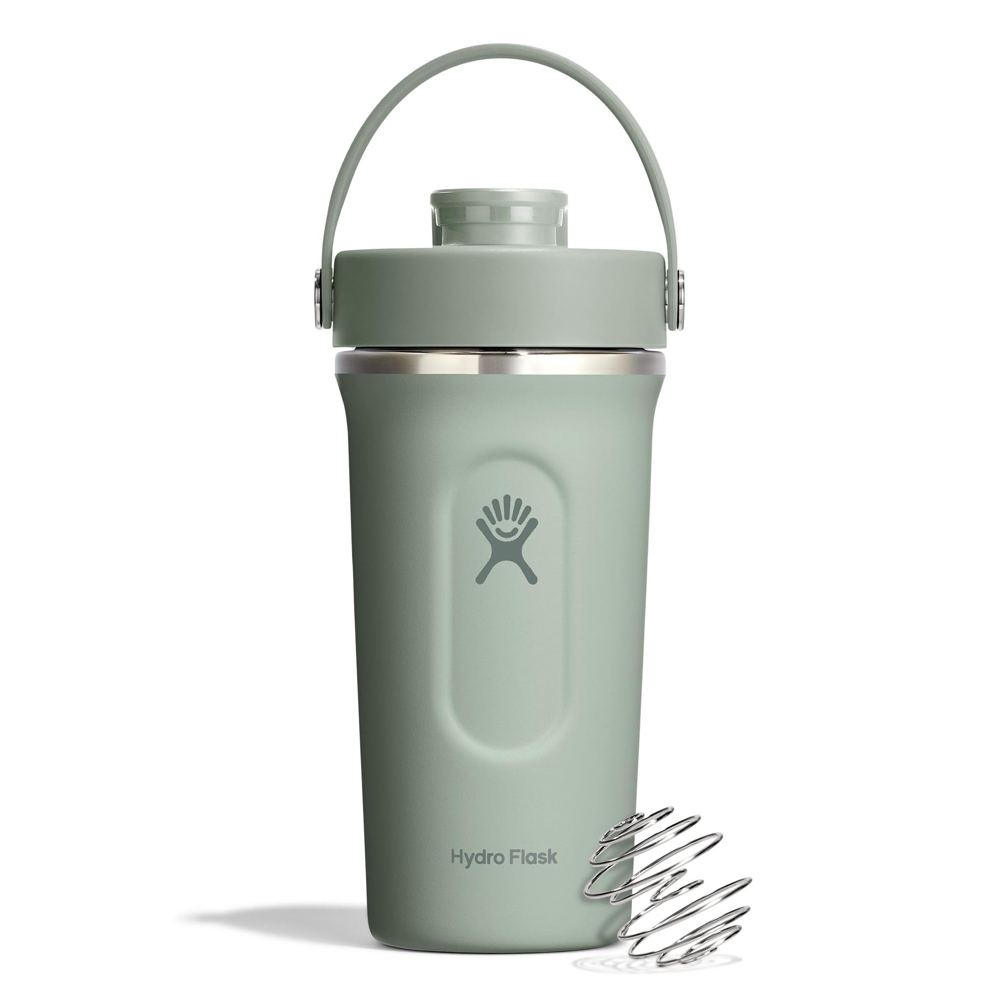 Hydro Flask - Insulated Stainless Steel Shaker Bottle 710 ml (24 oz) - Leakproof Flip Chug Spout - for Protein Shakes & Supplements - Whisk Ball - Cold for 24 Hours - Agave