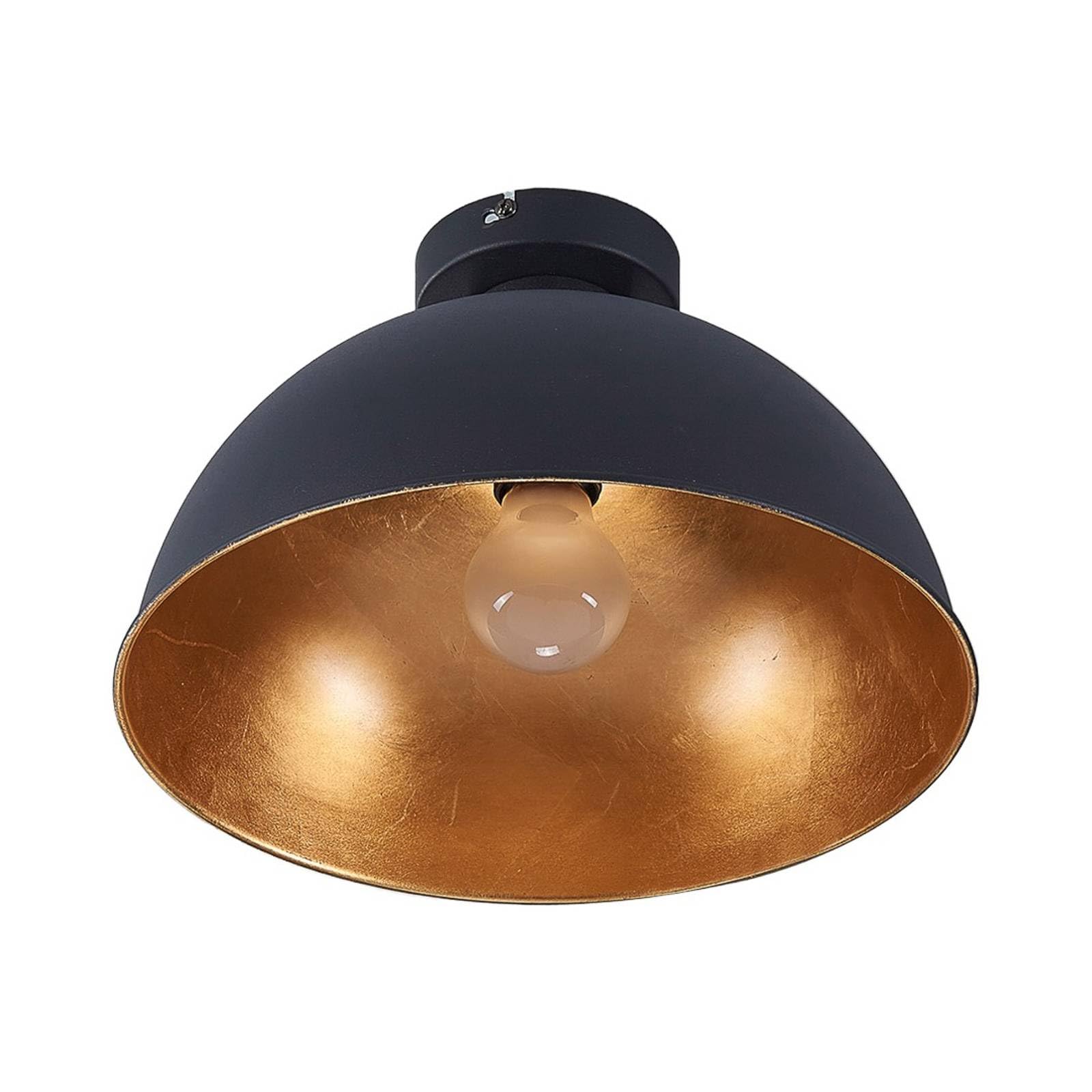 Lindby Ceiling Light Lya, Ø 31 Cm, Black-Gold, Metal, E27
