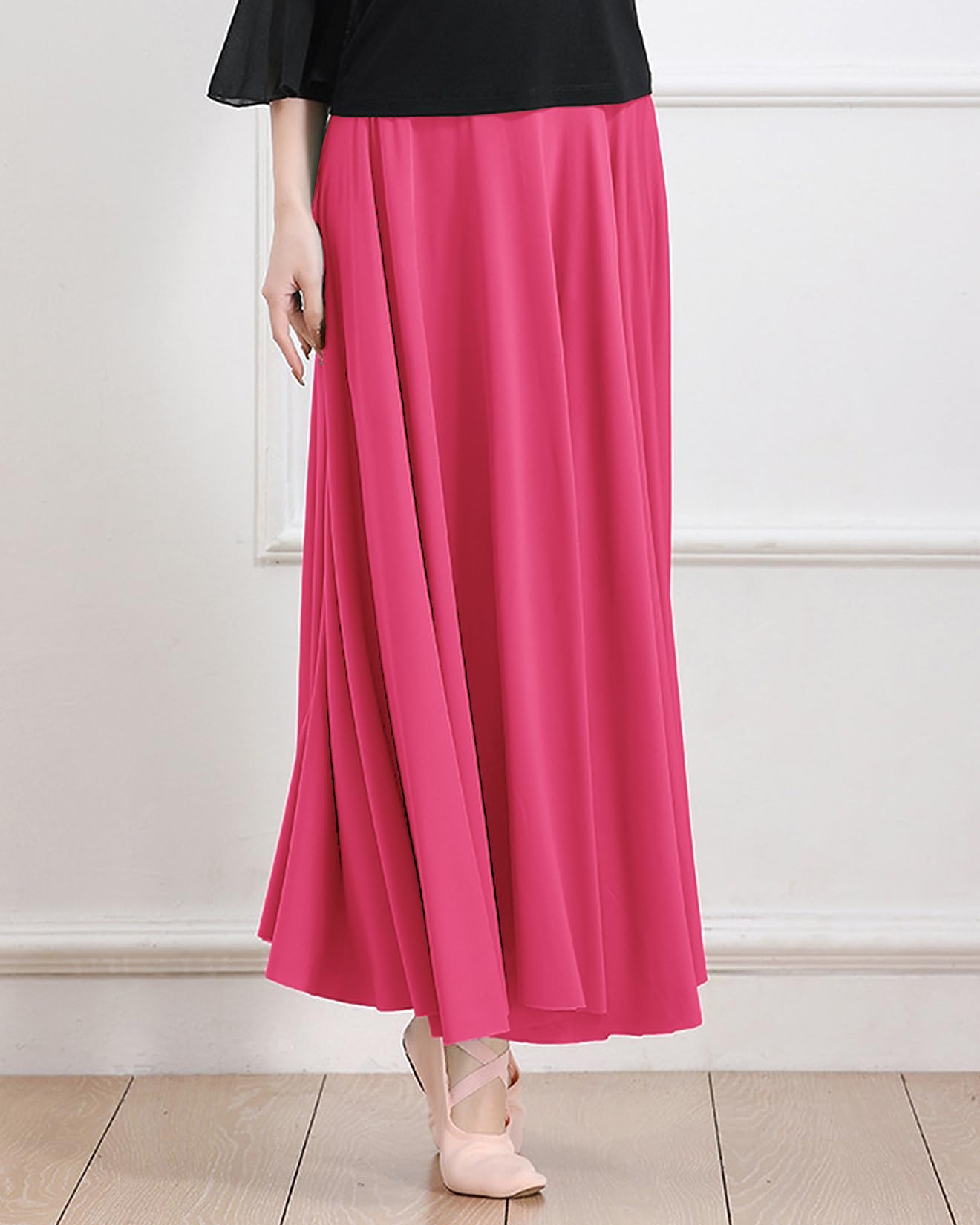 Damen Ballsaal Tanzrock Swing Hohe Taille Langer Rock Modern Walzer Flamenco-Tanz Kostüme