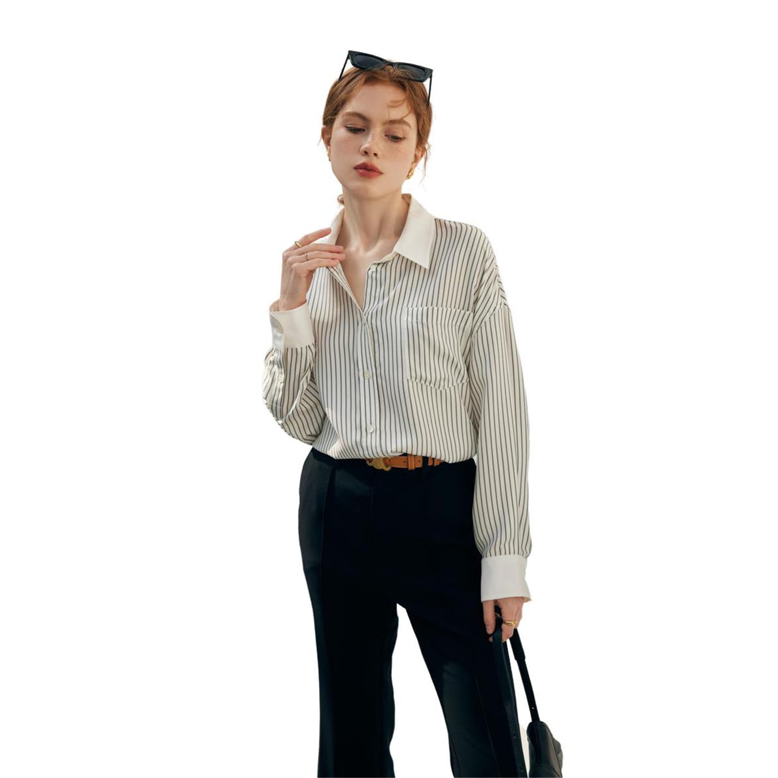 Damen Casual Blumenprint Seidenbluse