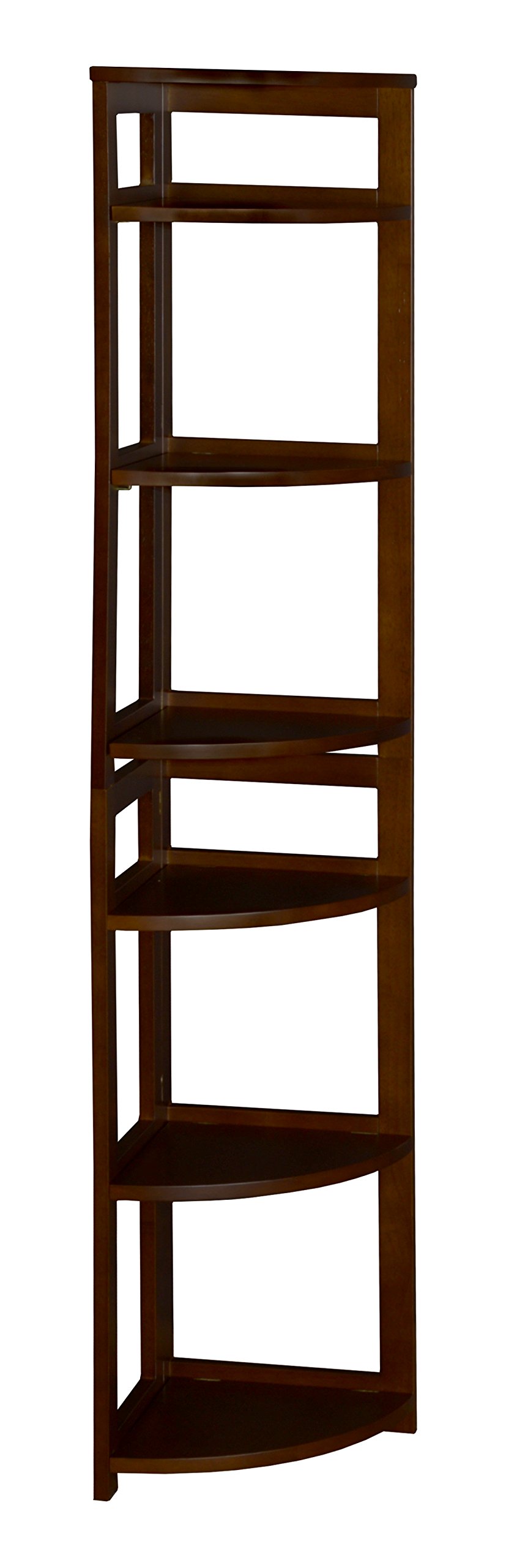 Regency Flip Flop 67-inch High Corner Folding Bookcase- Mocha Walnut