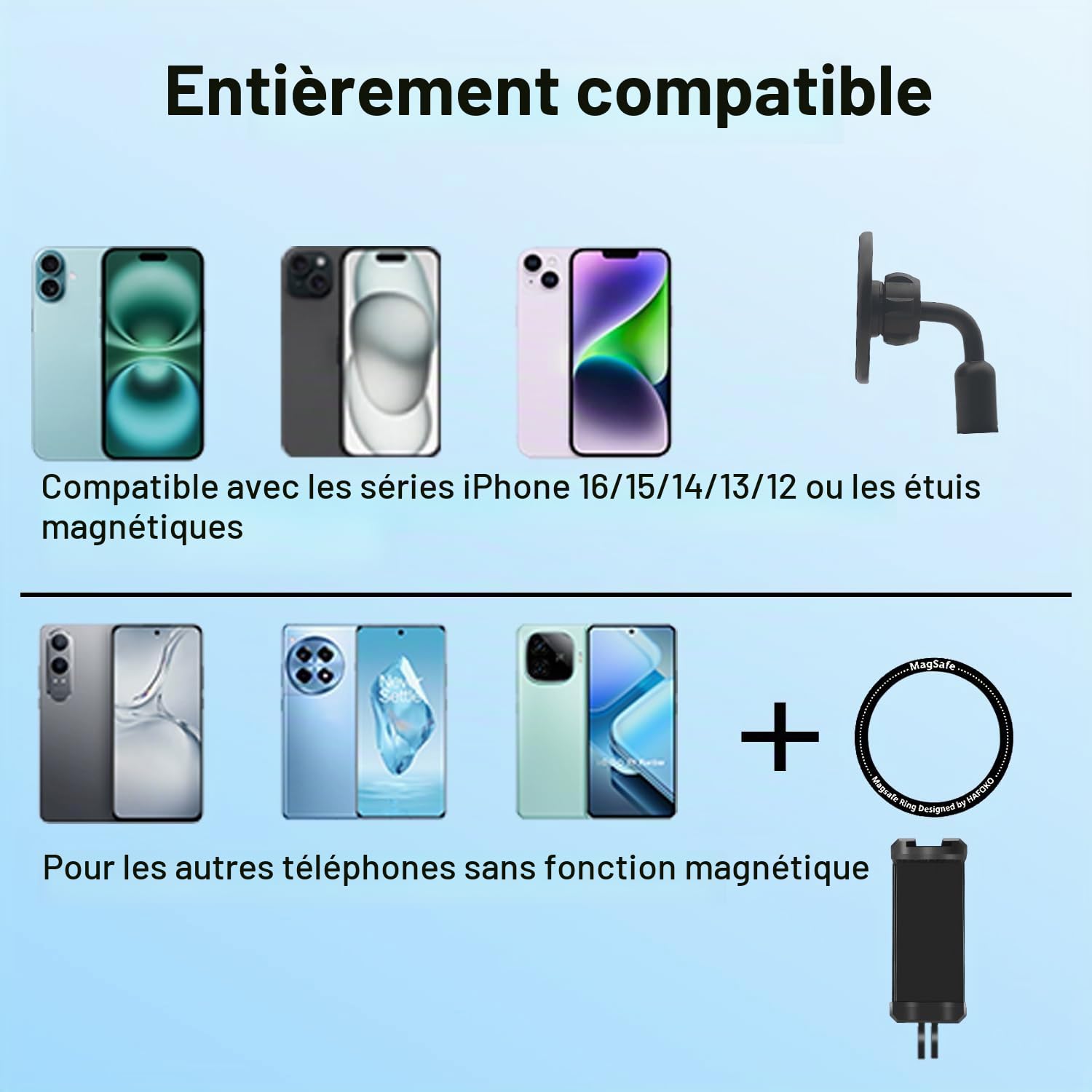59" Magnétique Golf Selfie Bâton Trépied Compatible avec iPhone 17-12