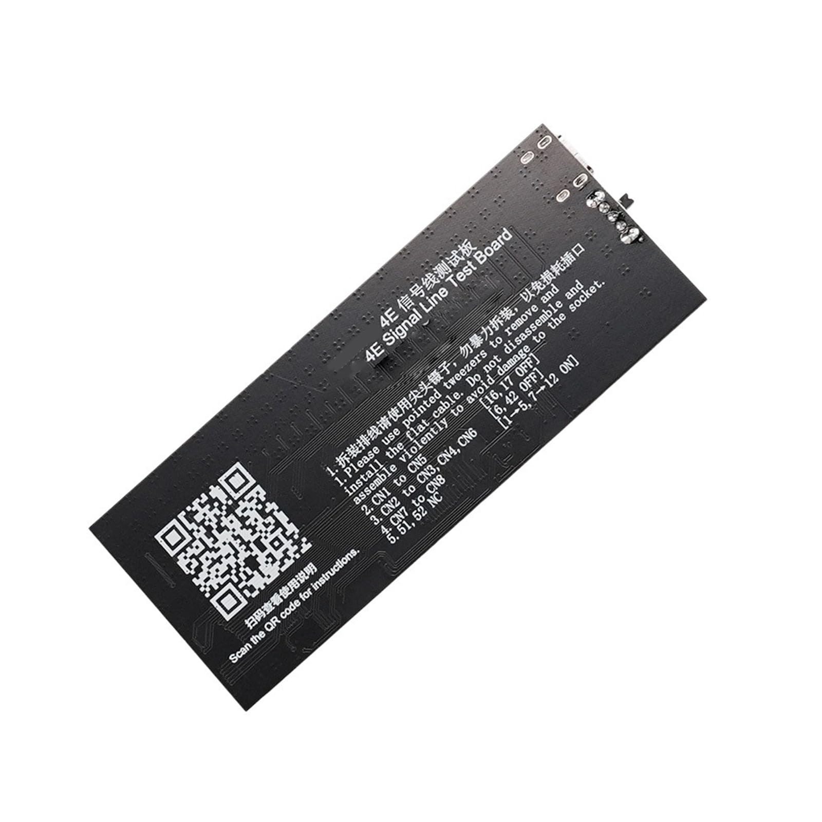 Scheda PCB per ispezione cavi per controlli connettori Matrice 4 E, layout diagnostico etichettato per tecnici di riparazione e utenti di manutenzione
