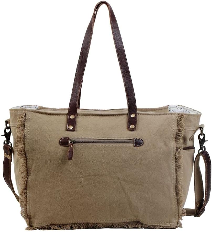 Myra Bag Technicolor Weekender Bag Upcycled Cotton & Hair Leather S-3043