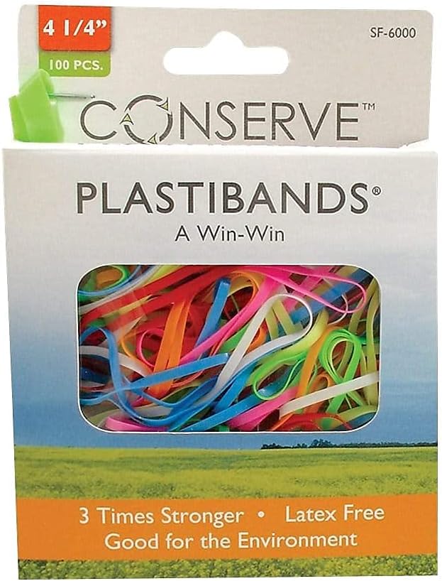 Baumgartens SF6000 PlastiBands, Size 4-1/4-Inch, 100/BX, Assorted Colors