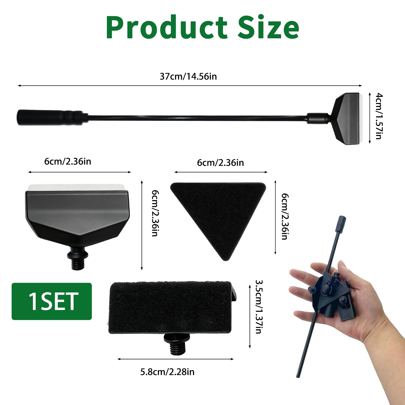 Nettoyage Aquarium, Kit Nettoyage Aquarium 3 en 1 avec Poignée Amovible + Grattoir à Algues + Éponge de Nettoyages Kit D'outils de Nettoyage pour Accessoire Aquarium