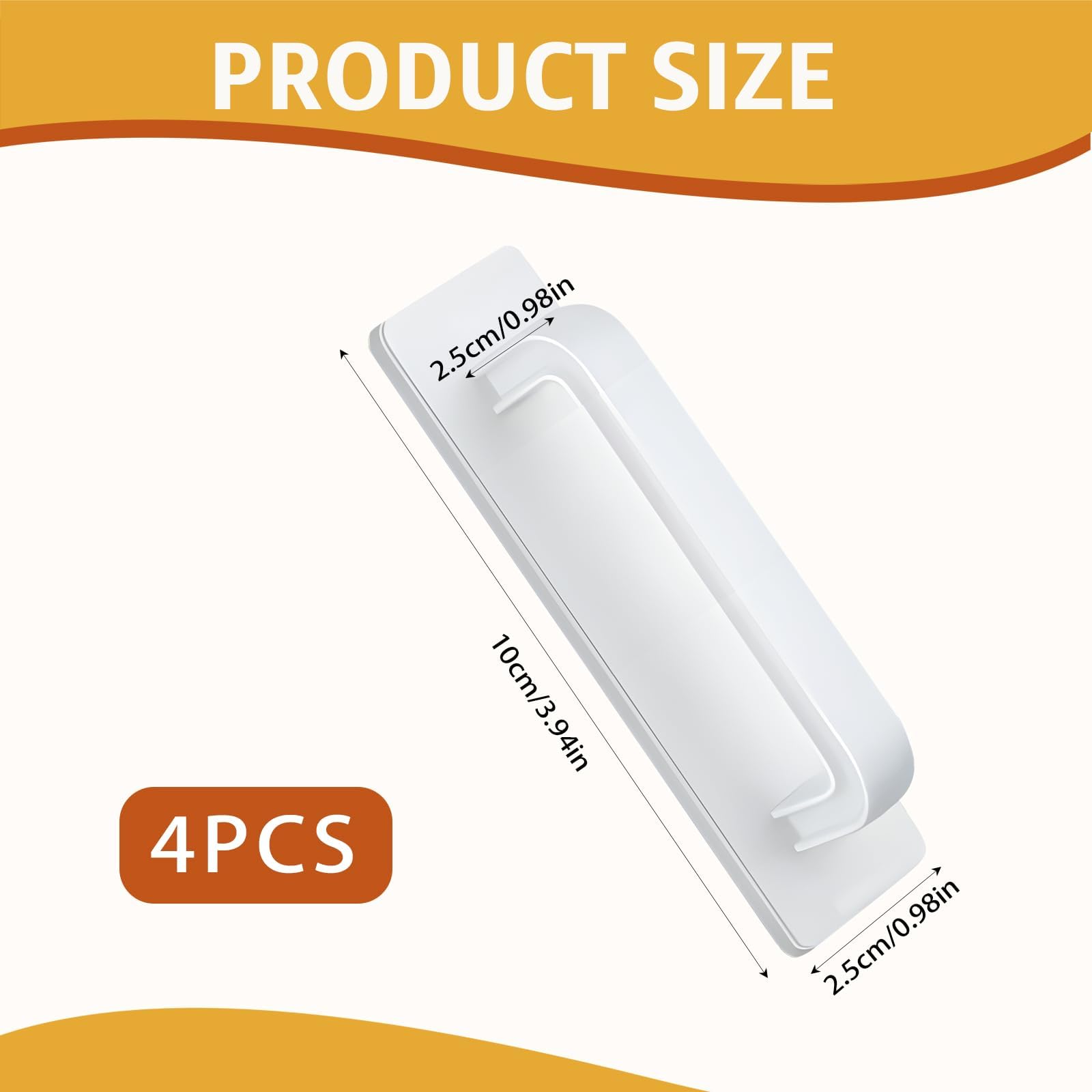 4 pezzi autoadesivi maniglie bianche, maniglia porta scorrevole, armadio da 10 x 2,5 cm, senza foratura, esterni, maniglie per mobili per armadi da cucina, armadi, finestre