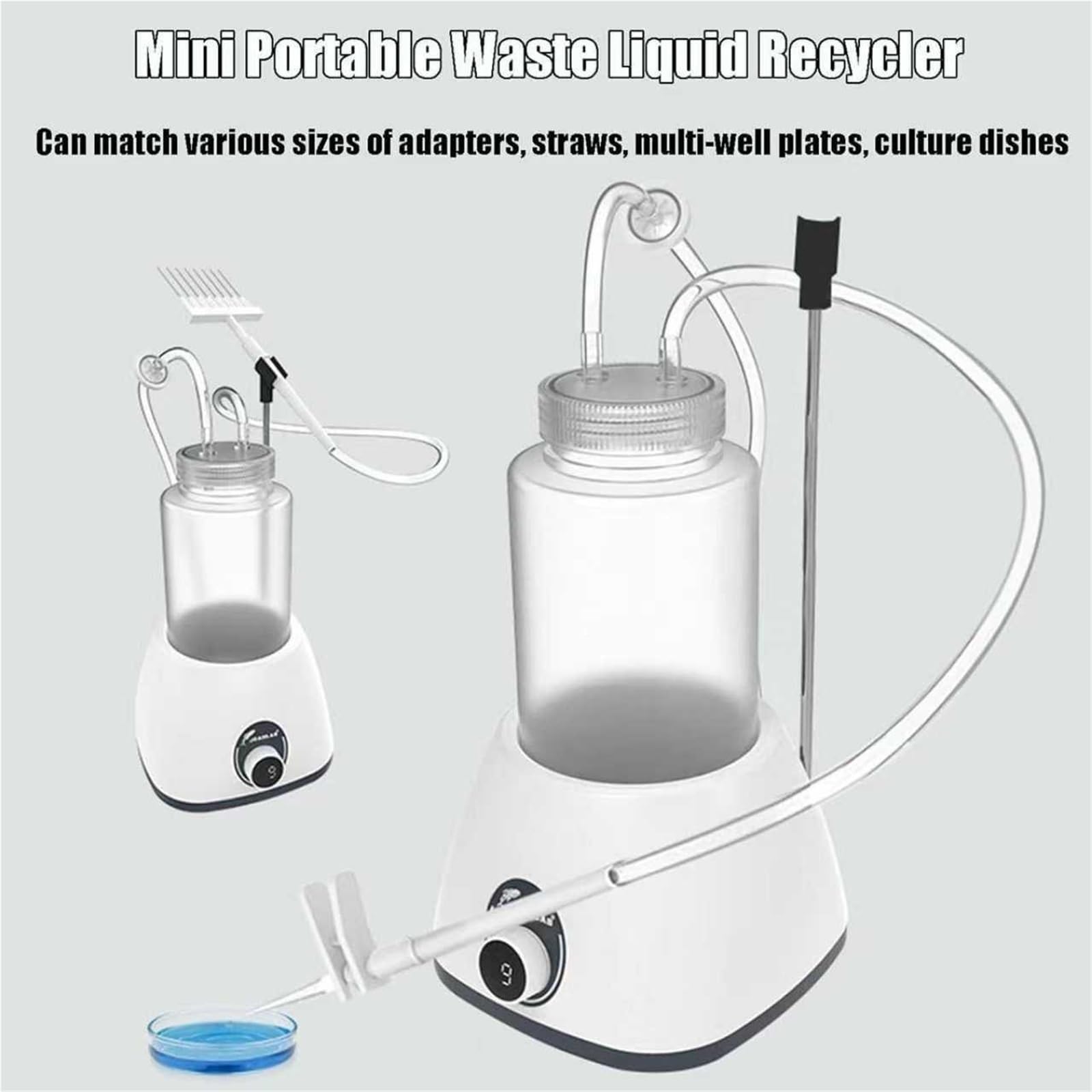 Aspirator próżniowy do recyklingu płynu, 1 l, laboratoryjny zbieracz odpadów z 9 regulowanymi przekładniami i głowicą aspiracyjną do nauczania naukowego