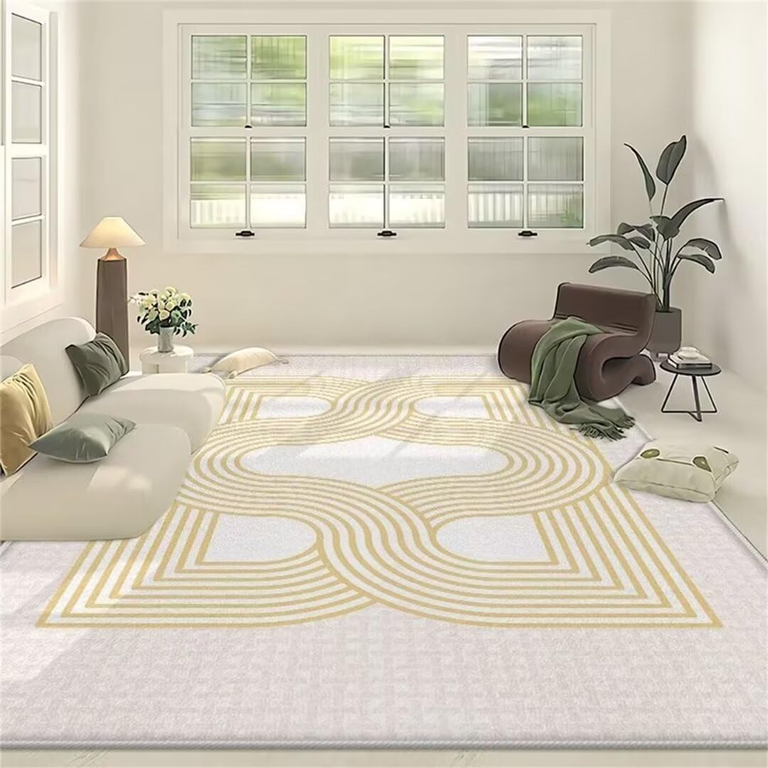 Coussin sol enfant et grand tapis de décoration jaune 160x230
