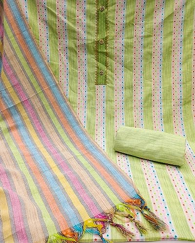 Image of Pandadi Saree Women's Handloom Cotton Unstitched Dress Material