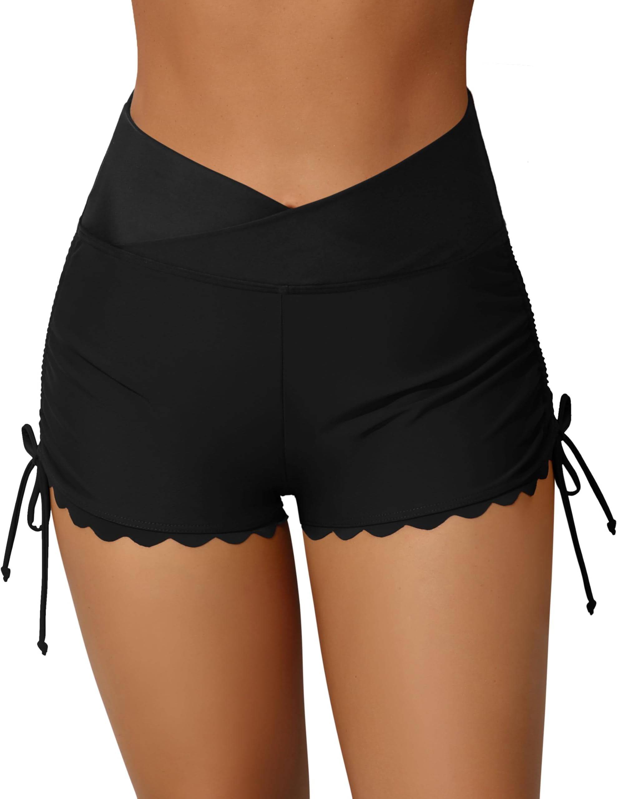 Women Swim Shorts High Waisted Swimsuit Shorts Swim Bottom Board Shorts