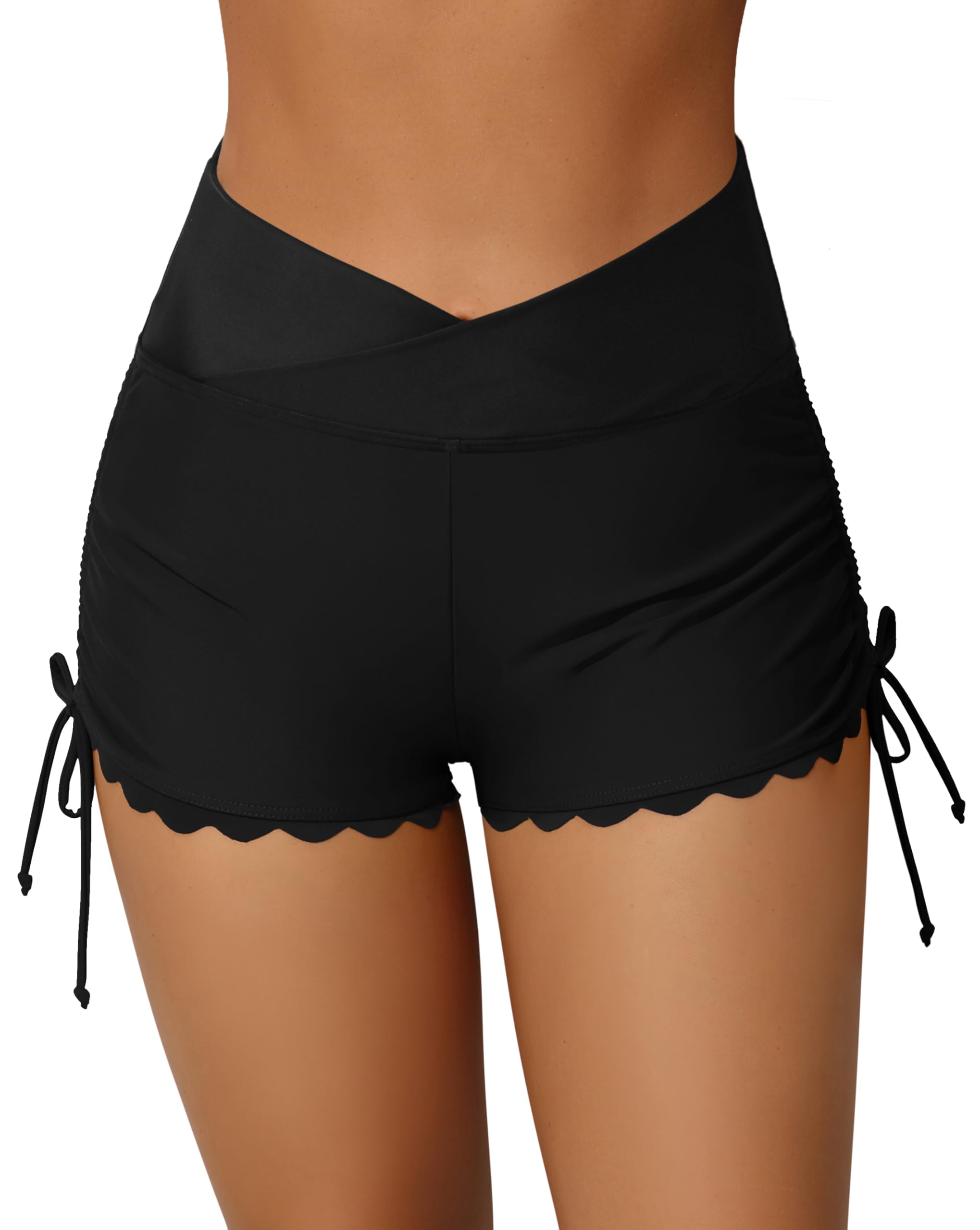 Women Swim Shorts High Waisted Swimsuit Shorts Swim Bottom Board Shorts