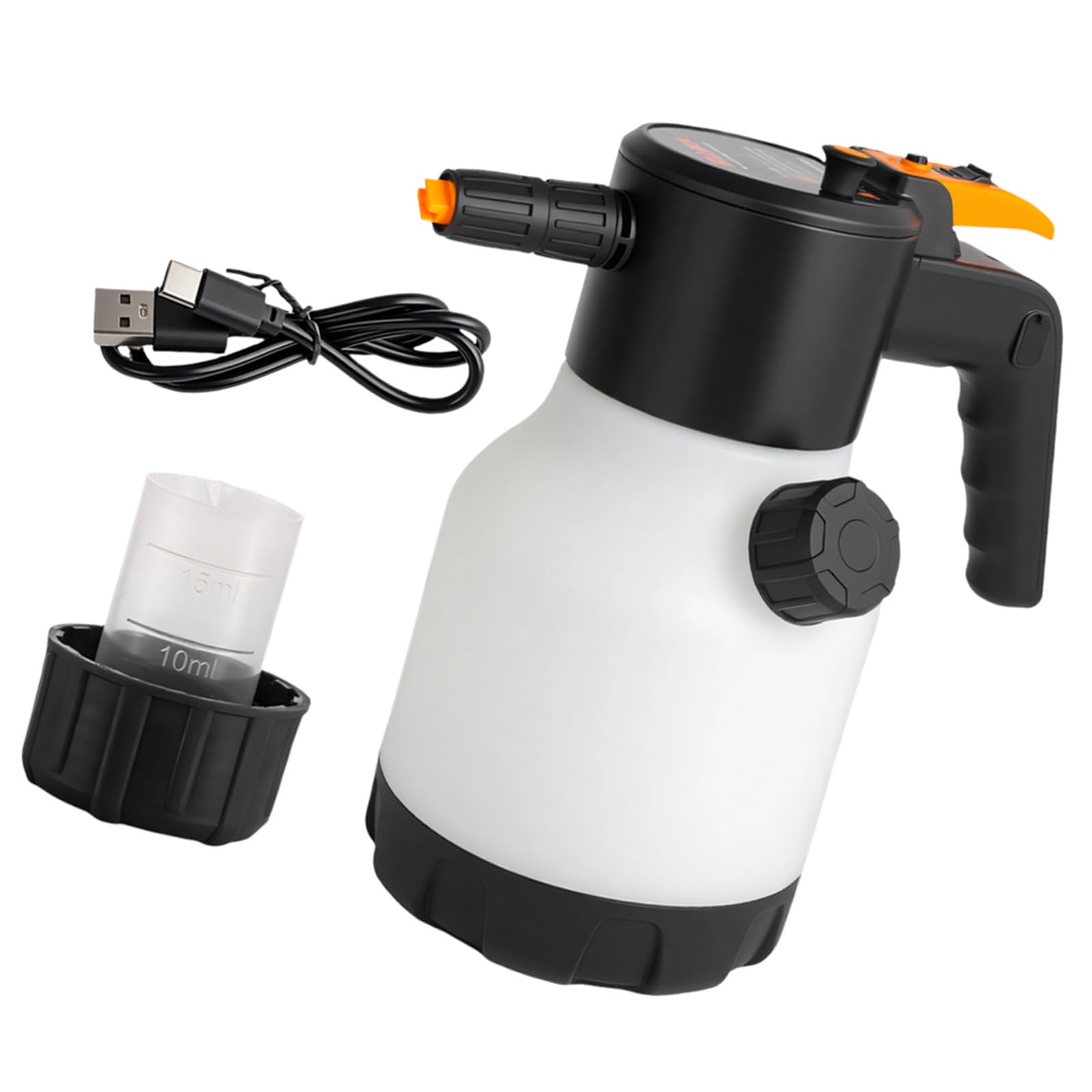 Aplicador eléctrico de espuma para lavado de coches, batería de 2600 mAh, capacidad de 1,7 L, USB, de carga rápida, aplicador de espuma inalámbrico para lavado de automóviles de alta presión