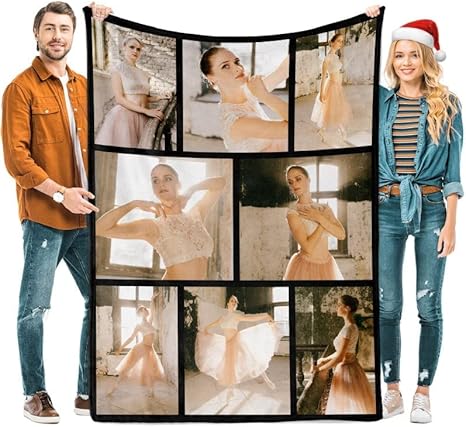 Birthday Gifts for Women/Men/Mom/Girls with Text Multiple Colors and Sizes Soft Flannel Personalized Customized Blankets with Photos Christmas Blankets Gifts