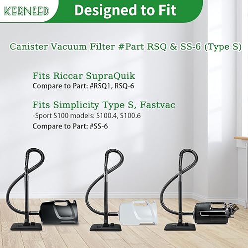 Miniatura 2 de Paquete de 12 bolsas de vacío tipo S para Riccar SupraQuik y Simplicity SS-6 Tipo S, modelos Sport S100, aspirador #Part RSQ1 RSQ-6 SS-6