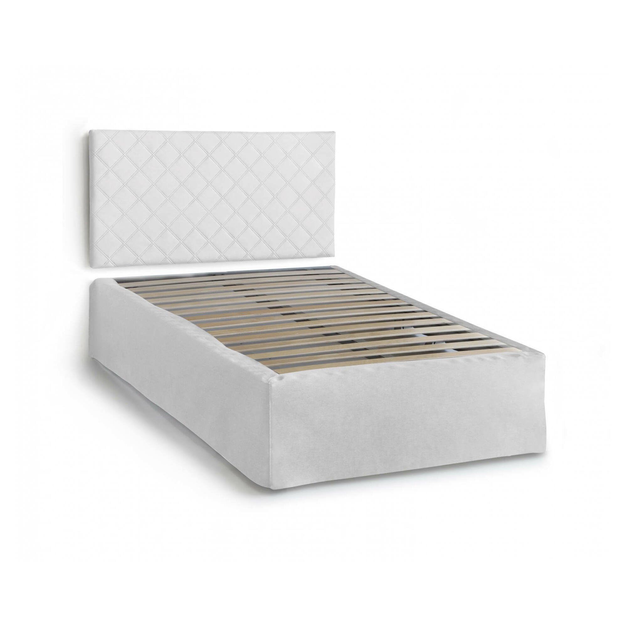Talamo Italia Letto Piazza e Mezza Clea Bianco Sfoderabile Dimensione Materasso 120x190 cm, Imbottito
