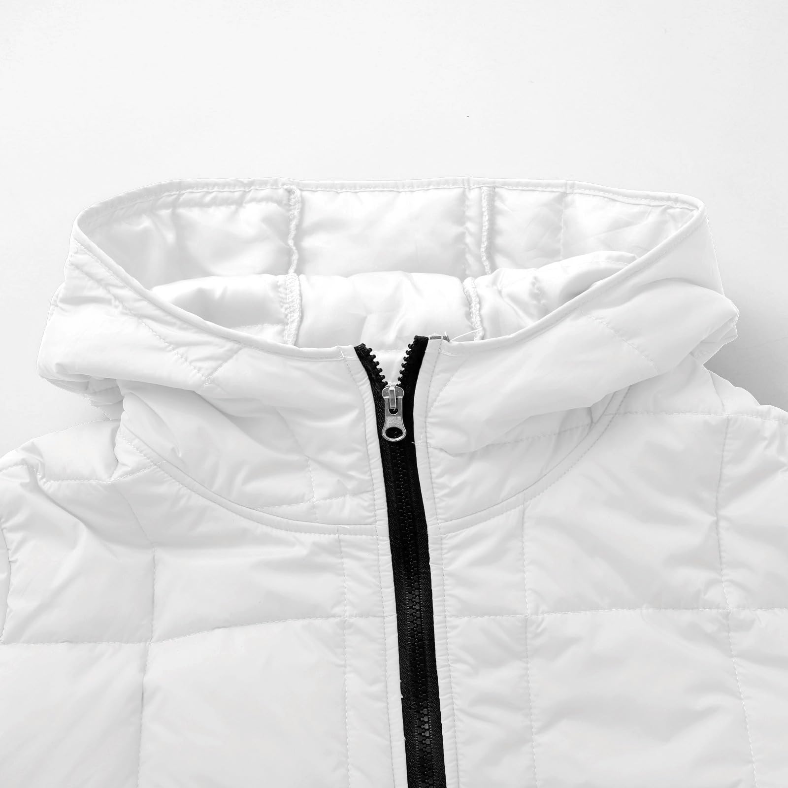 HAOLEI Chaqueta Acolchada Mujer Ligera Chaquetas de Plumas Color Sólido con Cremallera Cuello Solapa Abrigo de Algodón Manga Larga con Bolsillos Casual Cálido Cazadora Acolchado Transpirable Outwear