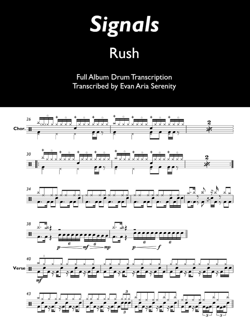 Rush - Signals: Full Album Drum Transcription (JDS Drum Transcription Books)