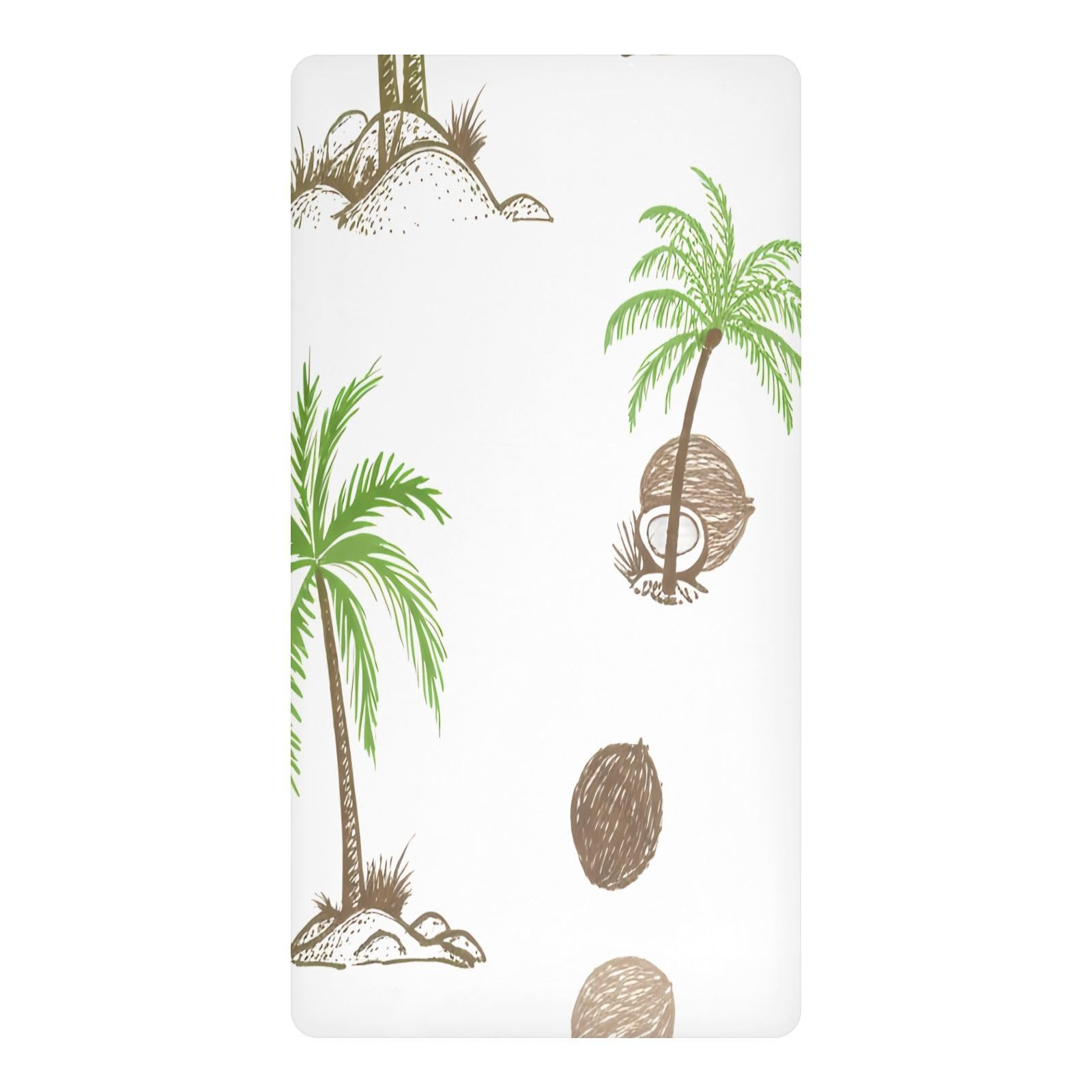 JiangGgen Palm Tree Baby Crib Sheet Soft Breathable Playard Sheet-S