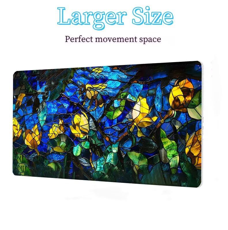 Tapis de Souris Abstrait Tapis de Souris Gamer XXL 1000x500x3mm Gaming Accessoire, Tapis de Souris Géométrie Tapis Souris Résistant à l'eau avec Base en Caoutchouc antidérapant, Deco Bureau W5-445