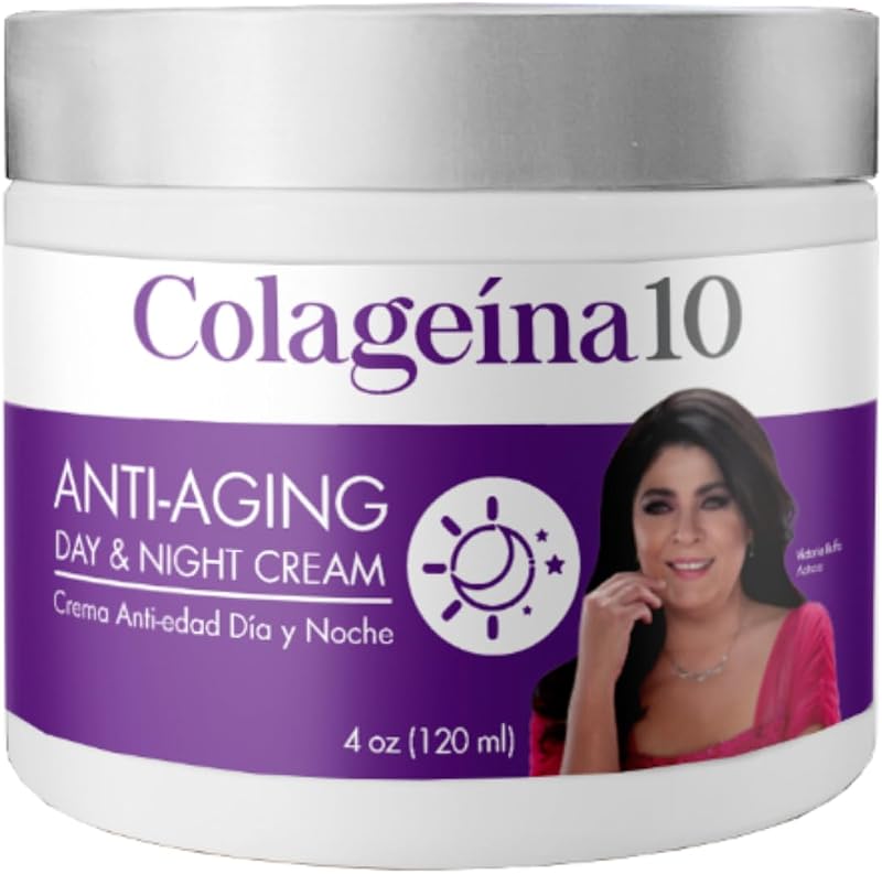 Colageina 10 Creme Facial para Dia e Noite com Colágeno Hidrolisado, Chá Verde e MATRIXYL 3000, 120 g
