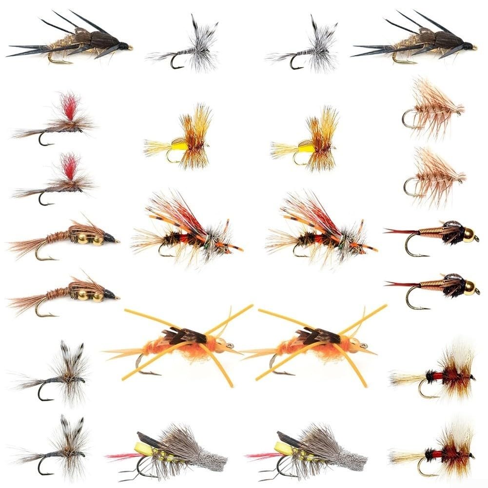 Lot de 88 leurres de pêche à la mouche pour truite