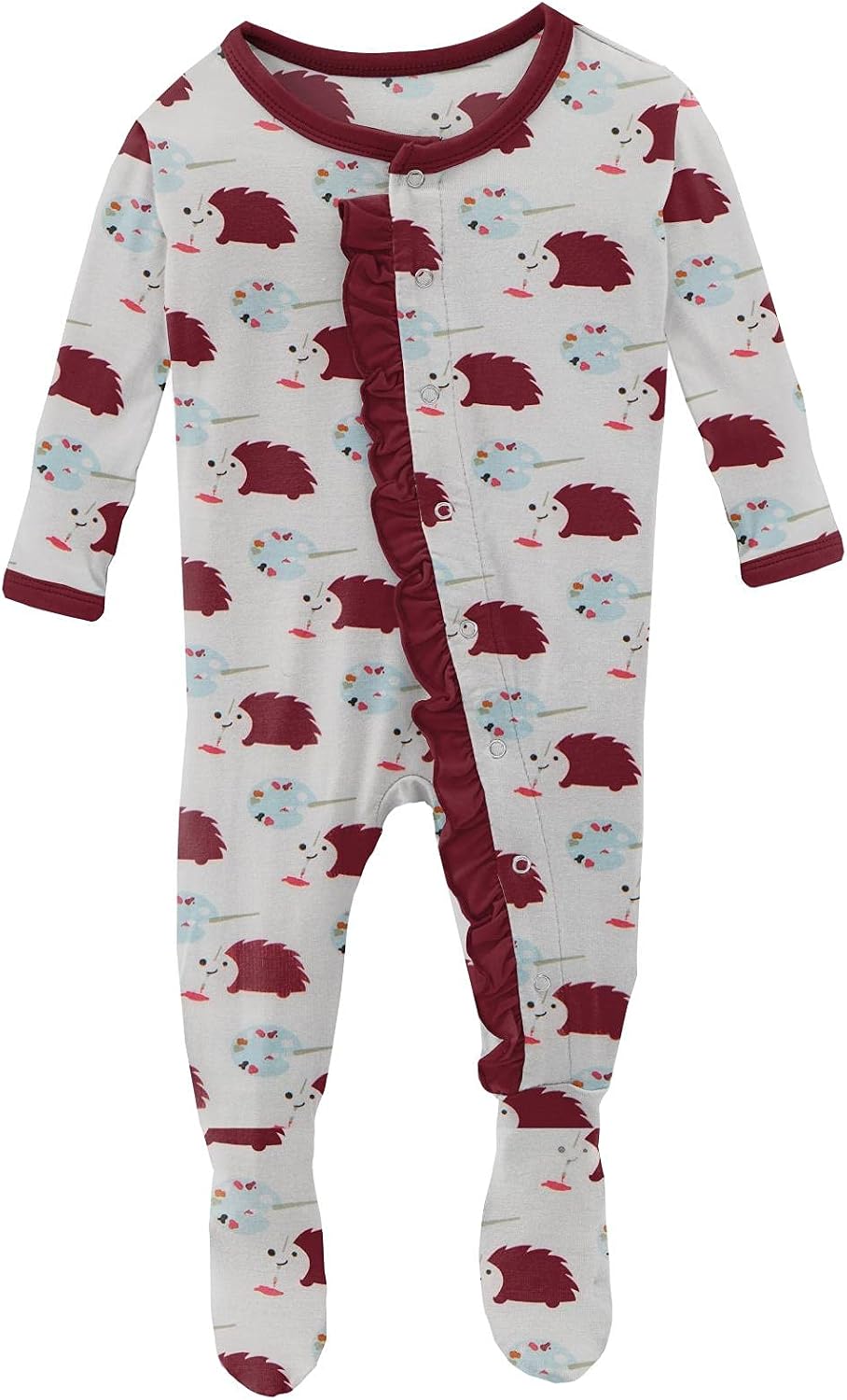 KicKee Pants Classic Ruffle Footie with Snaps, Fun Prints, One Piece Bodysuit, Baby Girl Clothes, Footie Pajamas