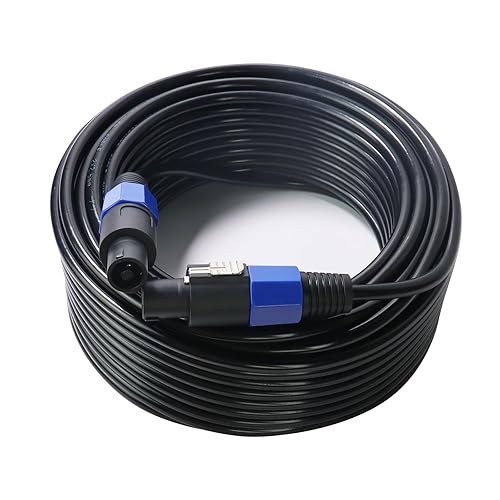 HBU Cable de altavoz de 10 pies y 20 pies de 50 pies, tipo NL4FC, cable de conexión macho a macho tipo estudio - Live House PA DJ amplificador de