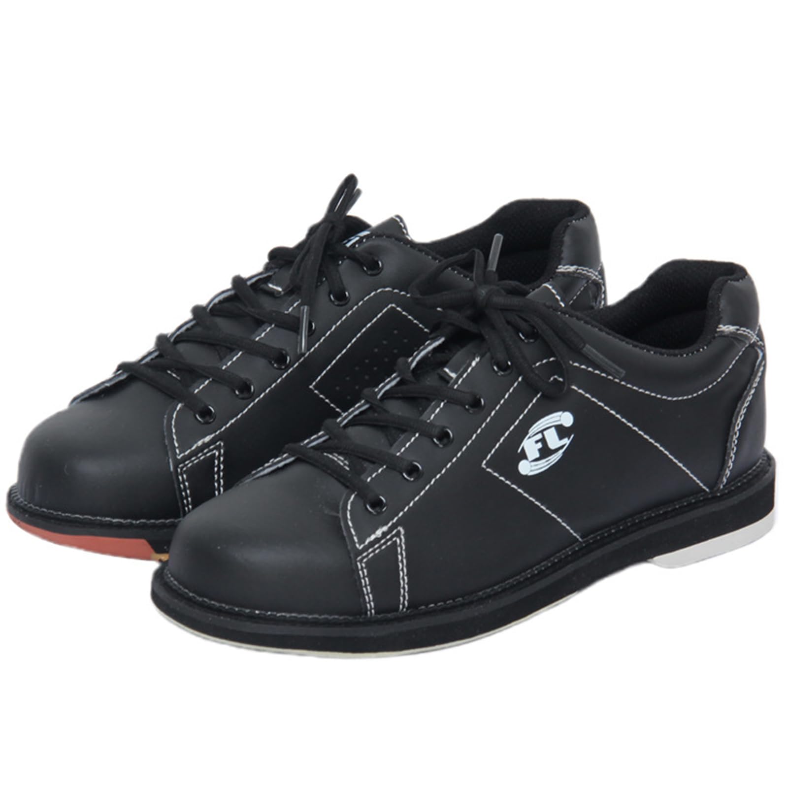 SDEQA Chaussures de Bowling pour Hommes Baskets de Bowling en Cuir à Lacets