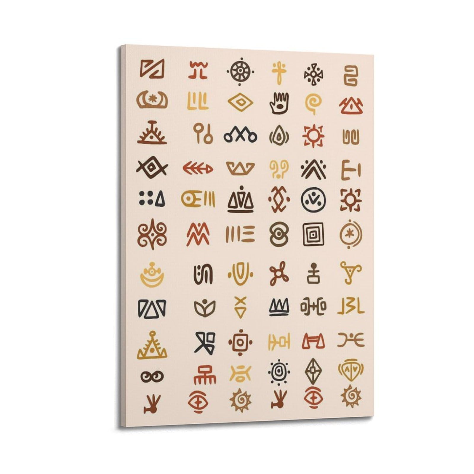 XKUGA African Tribal Poster Symbol Geometric Folk Pattern Totem Modern Decorative Canvas Prints - Ideal Wall Art for Family, Man Cave, Game Room, Boys & Girls Bedroom 20x30inch(50x75cm)