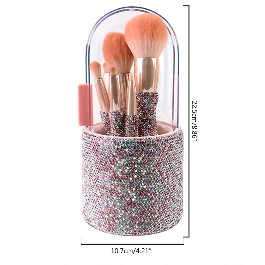 Juego de 8 brochas de maquillaje sintéticas para polvos correctores de sombras de ojos