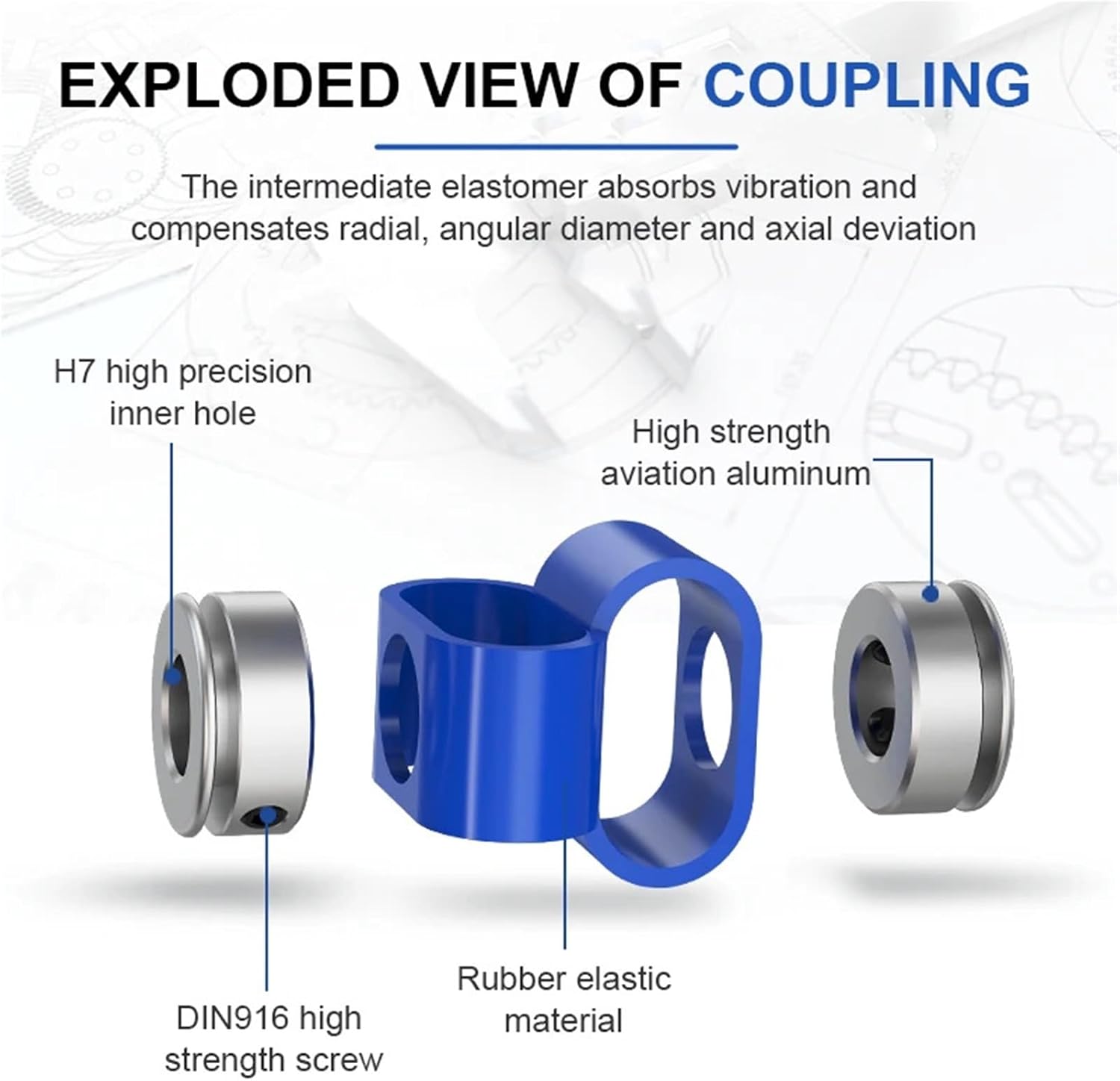 LS-D-D23L32 Double Loop Couple Flexible Alumnum Alloy Encoder Coupling 1Pcs(6mX6mm)