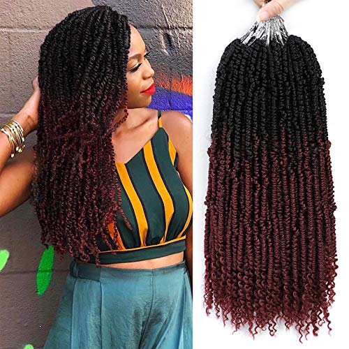 6 Packs Bomb Twist Crochet Hair 14 Inch Spring Twist Braiding Hair Pre looped Pre twisted Crochet Hair for Women Hair Extensions (14 Inch, 1b/99j)