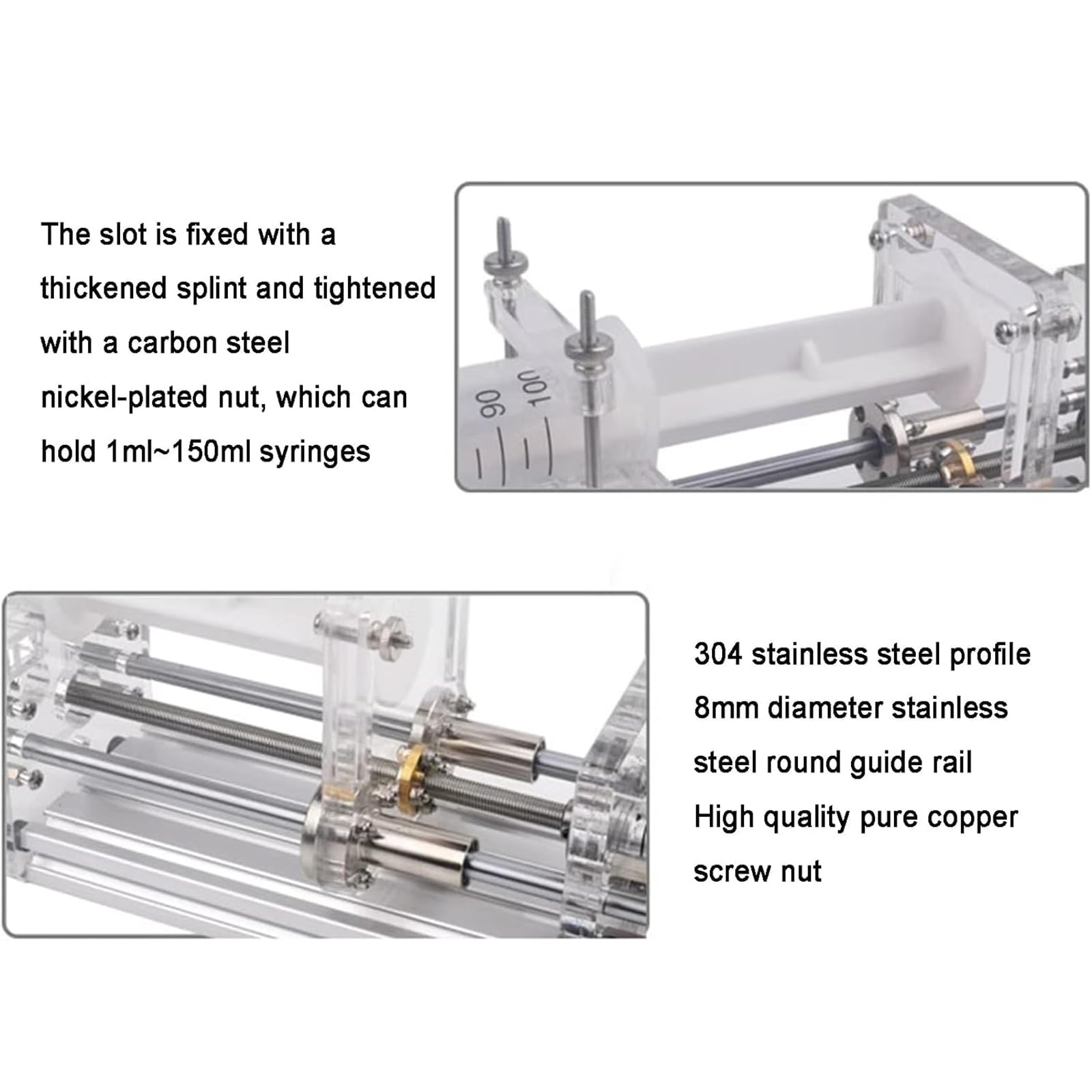 Pompa Dosatrice A Siringa da Tavolo, Microdispenser Industriale per Colla, Trasferimento di Liquidi A Canale Singolo da 1 Ml A 150 Ml, Spinta da 60 N, con Interruttore A Pedale, per Riempimento