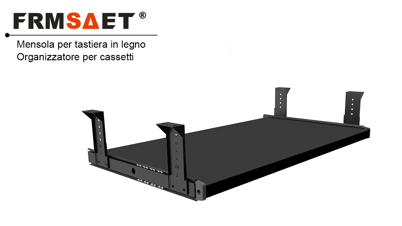 Vassoio Per Tastiera Regolabile In Legno - Salva Spazio Sulla Scrivania - Foto 10