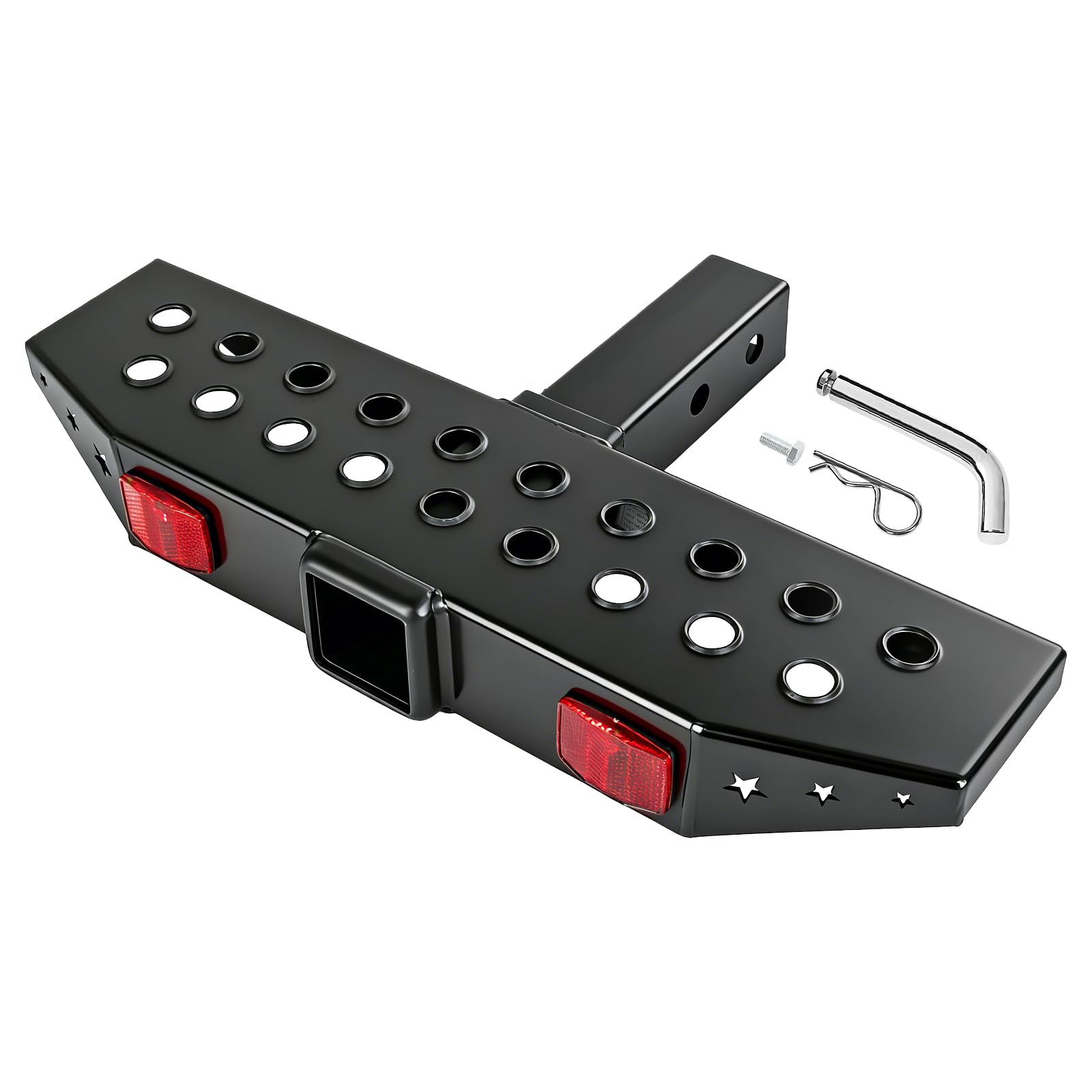 Photo 1 of DICMIC Hitch Step Anti Slip and Rust Towing Bumper Guard for Most Car SUV Truck Pickup with Pin Fit 2 Inch Receiver, 20 Inch Length, Weight Capacity 500 LBS with Safety Reflectors
