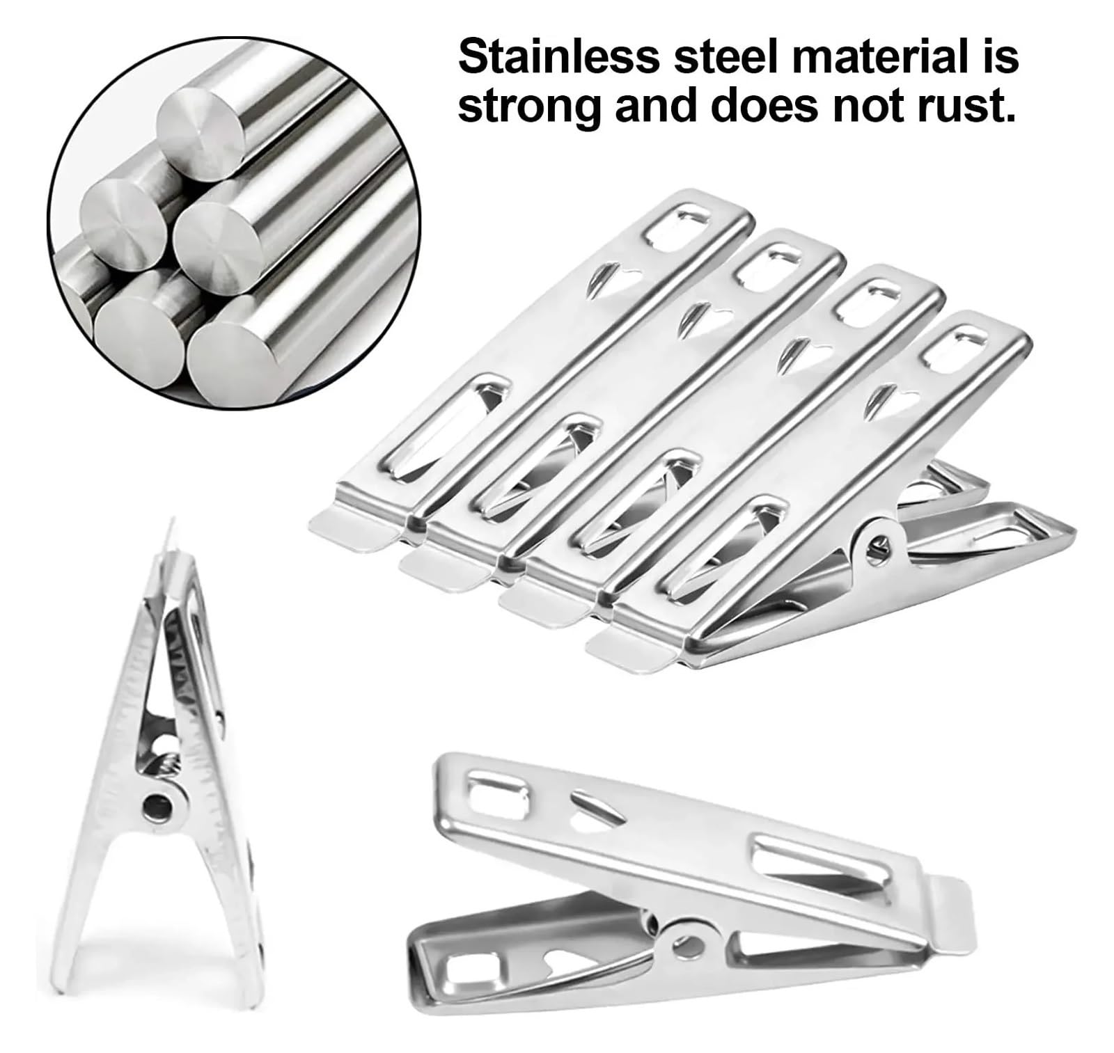 Metall-Wäscheklammern, 200 Stück, Edelstahl, Herzform, Metall-Wäscheklammern, Multifunktions-Wäscheklammern für Wäscheleine, Befestigung, Handtuch, Socken, Unterwäsche