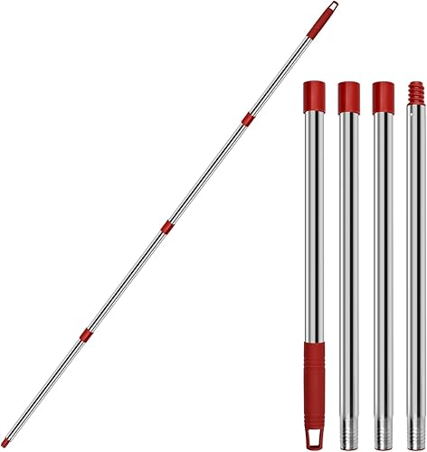 Repuesto de mango de trapeador, 4 secciones compatible con repuestos de mopa giratoria O-Cedar y escobas O Cedar Mop Stick para limpieza de pisos,