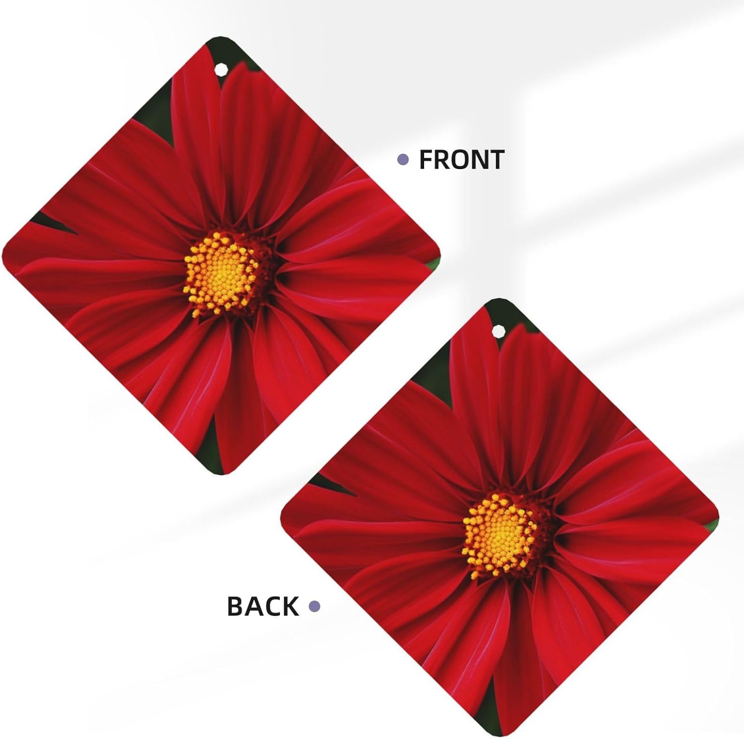 Car Air Freshener 24 PCS Red Flower Hanging Car Air Fresheners Auto Interior Decor Card Freshener Strong Scented Card Lavender Cars Scents for Office Bedroom Close Drawer Square