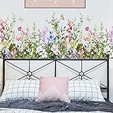 Wandtattoo Blätter Grün Wandbild Tropische Pflanzen, TANOSAN Abnehmbare Wandaufkleber Blumen, DIY Wandkunst Klebend Blumen set Deko Wohn-Schlafzimmer Kinderzimmer Küche Flur (Grün)