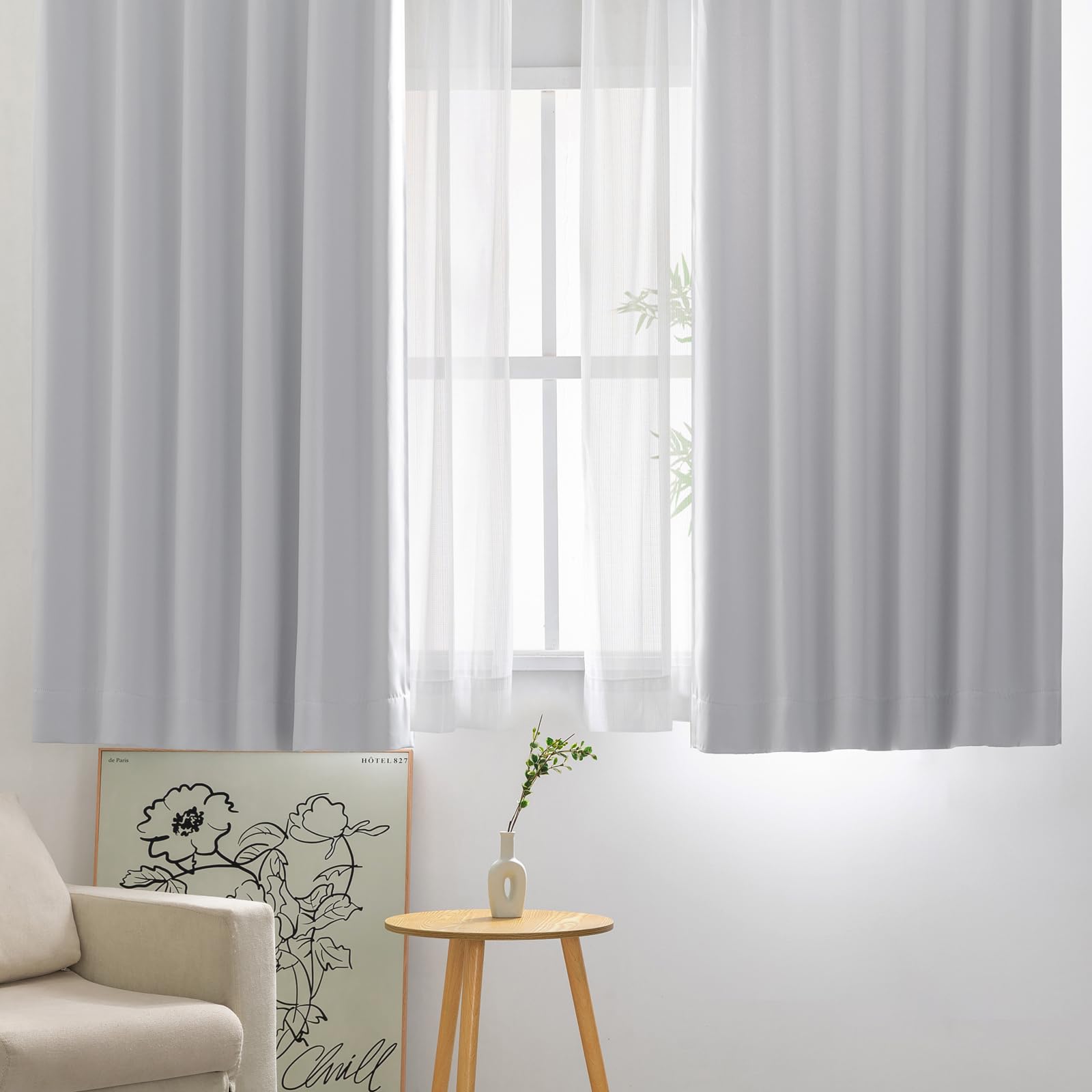 Amazon｜monozu 遮光カーテン 4枚セット 99.99％遮光 120cm丈 4枚組