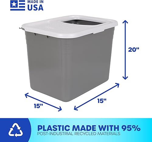 Vista 8 de Petmate Enclosed Cat Litter Boxes with Hinged Lid and Wide Top Entry Opening, Cat Litter Box Enclosure with Filter Lid, Made in USA, Scoop not