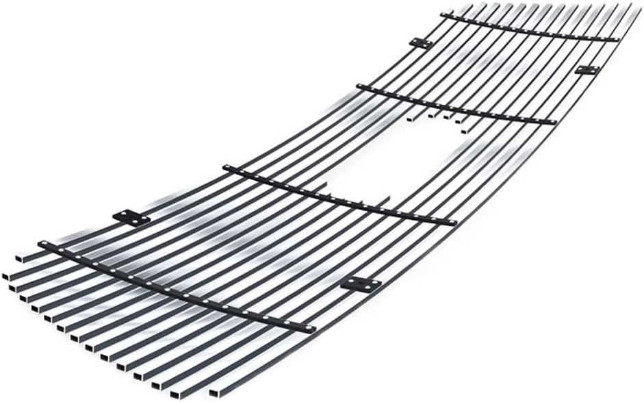 APS Premium Stainless Steel SS Chrome Billet Grille Grill Insert Compatible with Ford F-150 2004 2005 2006 2007 2008 Honeycomb Style with Logo Show Main Upper N19-A72756F