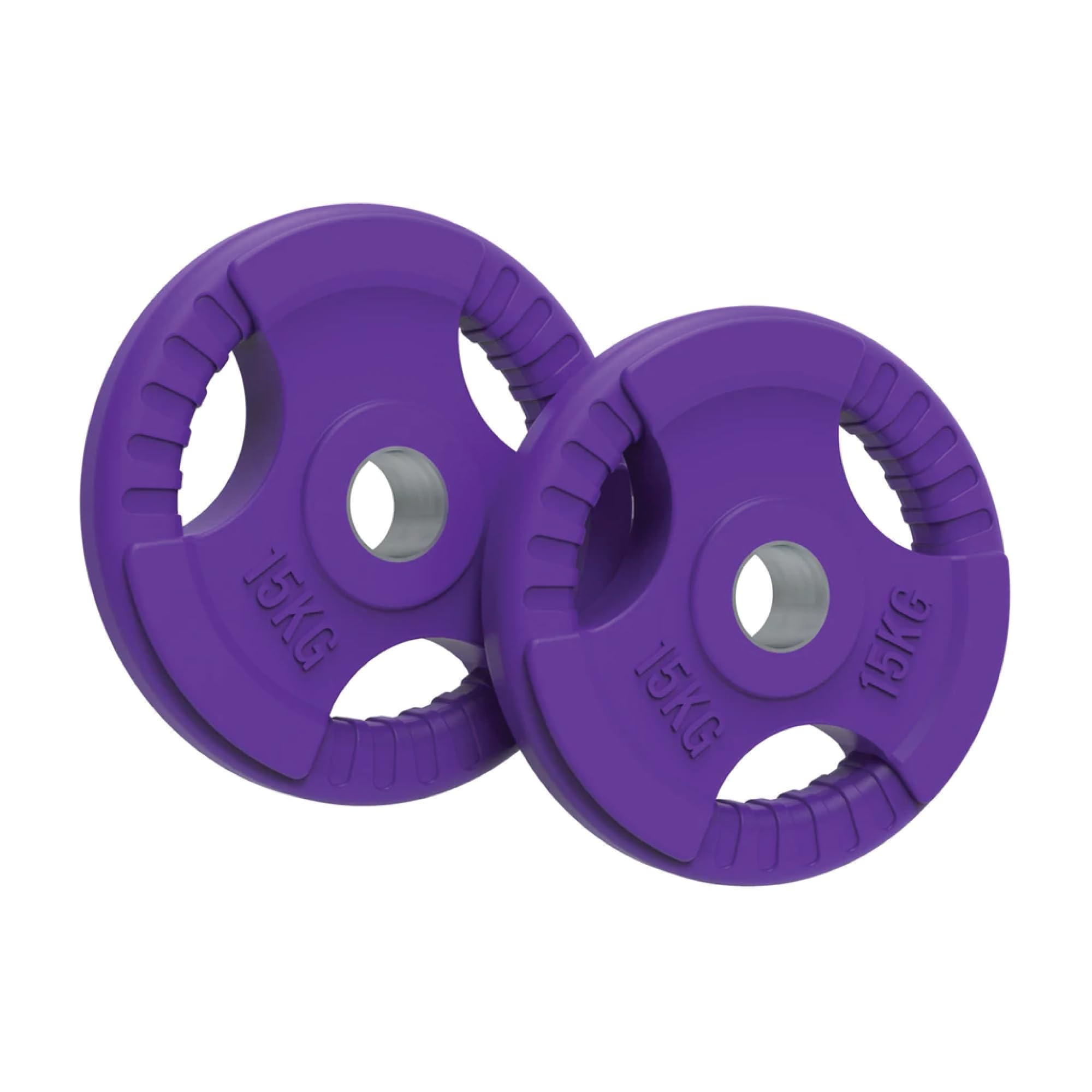 Body Revolution Olympic Weight Plates, 1.25kg - 25kg, Rubber Tri-Grip Barbell Weights, Powerlifting & Bodybuilding Weights, Home Gym Equipment for Strength Training (15kg, Pair)
