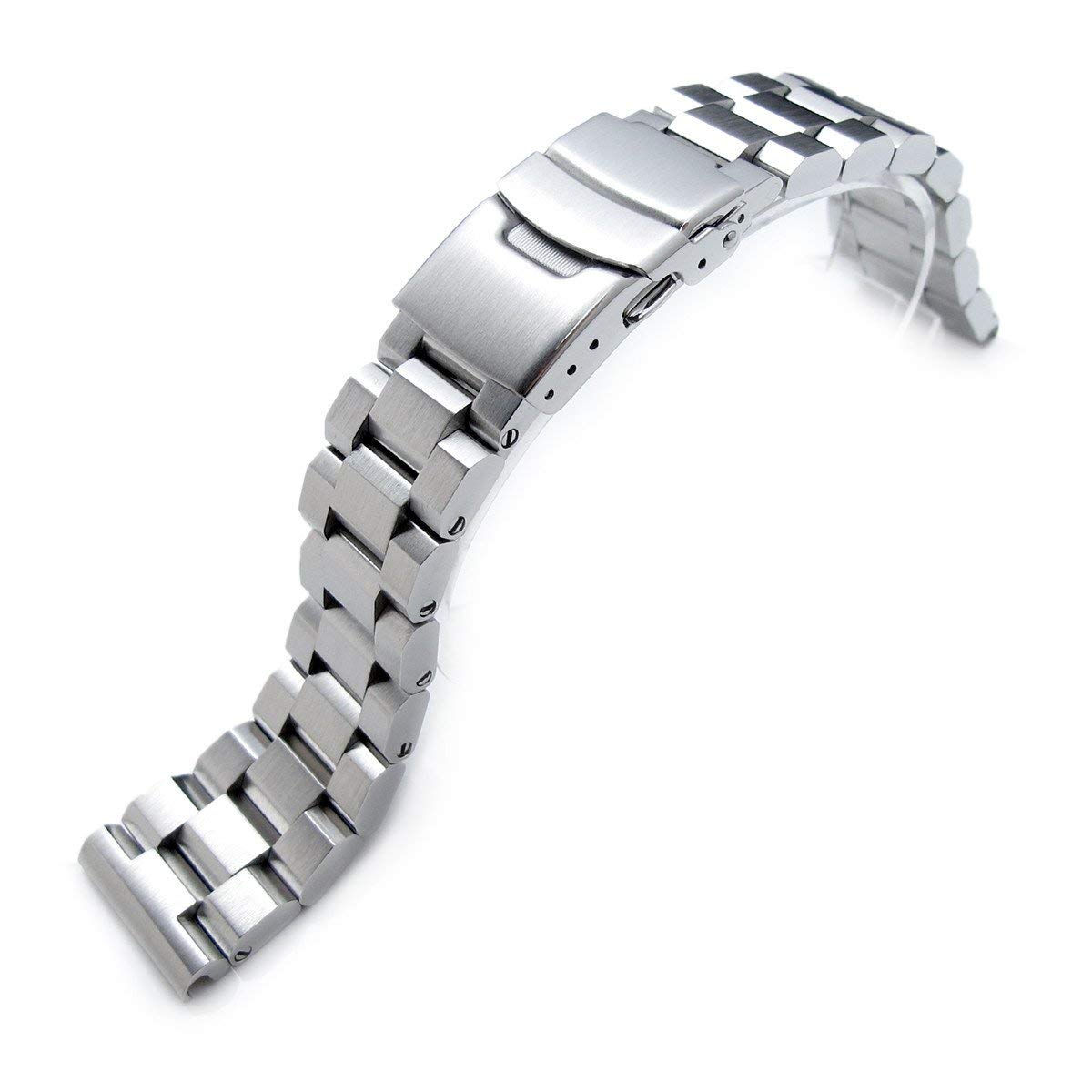 MiLTAT 22mm Hexad 316l Edelstahl Uhrenarmband Straight End Lug Taucherverschluss gebürstet