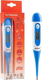 REDDOUDOU Digital Pet Thermometer: Waterproof, Fast 20-Second Fever Check for Cats, Dogs, Horses - Vet Essential