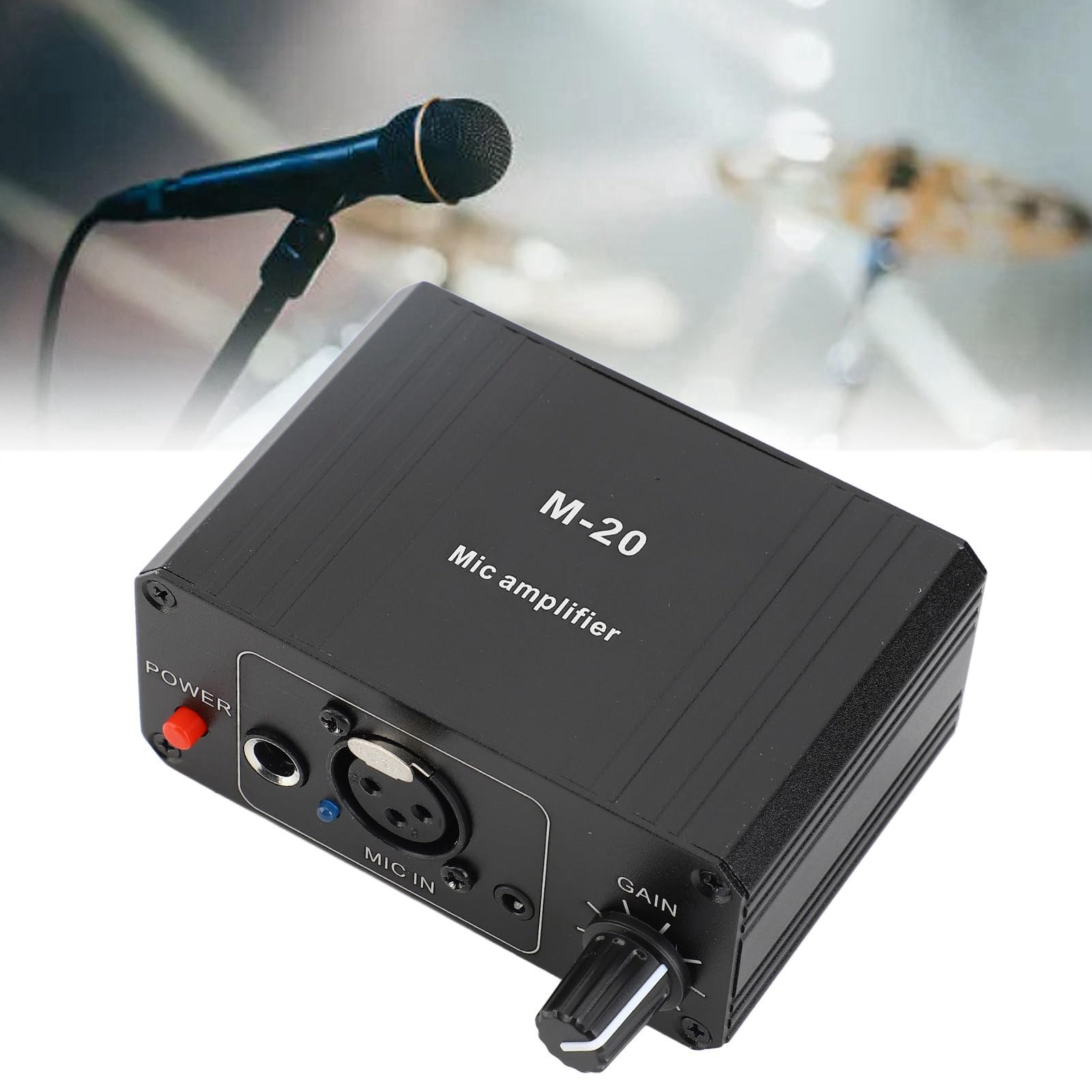 Mikrofonvorverstärker, Mikrofonverstärkungsverstärker, 48-V-Phantomspeisung, XLR-Ausgang für Dynamisches Kondensatormikrofon, Mikrofonvorverstärker für die von Podcasts,