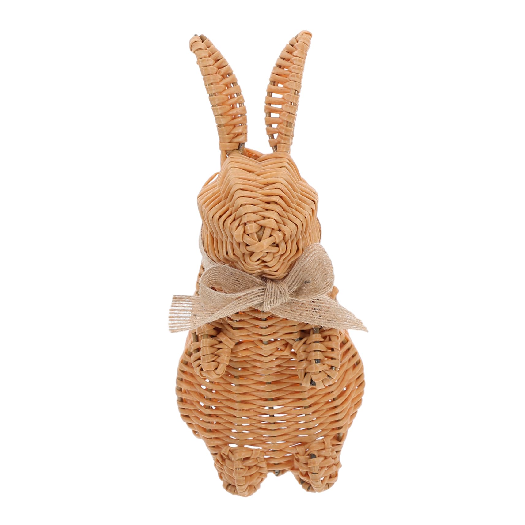 Amosfun Coniglietto Pasquale in Ceramica Ornamento Da Tavolo Decorazione Per Feste Primaverili Statuina Di Coniglietto Di Paglia Per Giardino e Casa