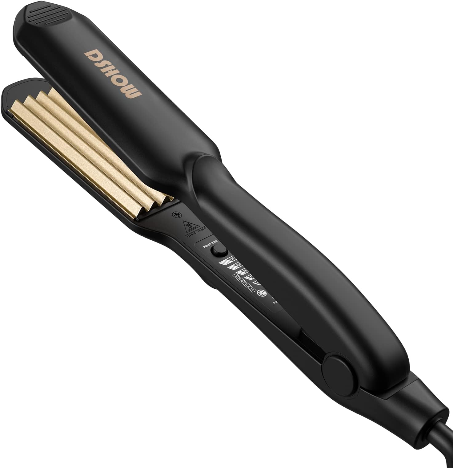 DSHOW Crimping Iron Hair Crimper for Hair Hair Waver Volumizing Crimper with Titanium Ceramic Plates Styling Tools for Women Girls (Black)
